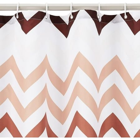 Basics Fabric Shower Curtain with Grommets and Hooks Orange Ombre Chevron 72 x 72 Inch Basics Fabric Shower Curtain with Grommets and Hooks Orange Ombre Chevron 72 x 72 Inch